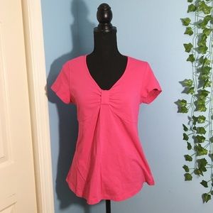 Motherhood Maternity Pink Bow Short Sleeve Size M